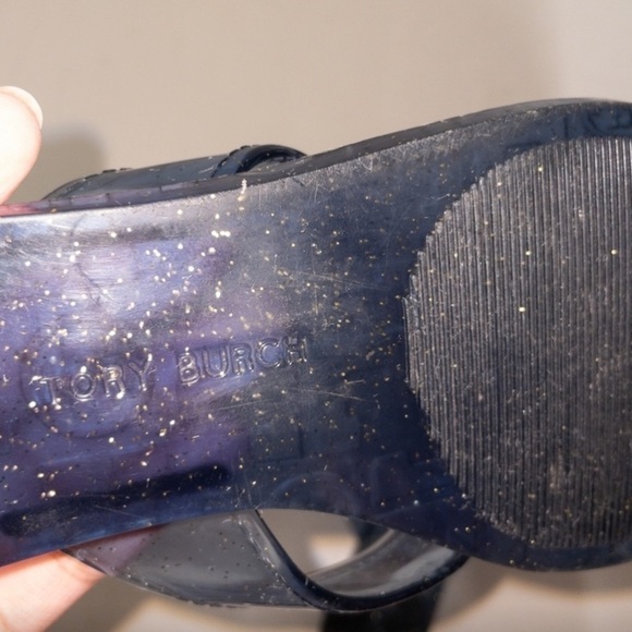 Tory Burch Thora Jelly Glitter Thong Flip Flops | Ocean Blue 🌊 | Size 5 Women’s - Picture 2 of 3